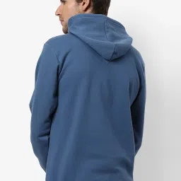 Campus Sutra Blue Cotton Regular Fit Hooded Sweatshirt image 2