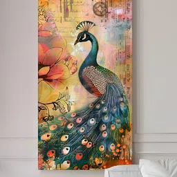 Art Street Green & Yellow 1 Piece Canvas Birds and Animals Wall Paintings image 3