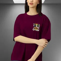 Kushi Flyer Women Graphic Printed Drop-Shoulder Sleeves Oversized Regular T-shirt-picture-22