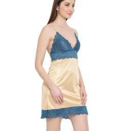 Clovia Beige Lace Babydoll image 4