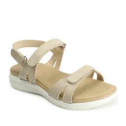 Carlton London Women's Beige Ankle Strap Sandals image 2