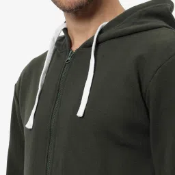 Campus Sutra Black Cotton Regular Fit Hooded Sweatshirt image 4