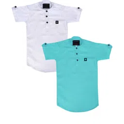 OJ TREND Kids-Boys White Kurtas-picture-4