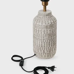Fabindia Home Ajna Maaya White Ecomix Table Lamp image 4