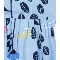 Nino Bambino Kids Blue Organic Cotton Floral Print Dress image 3