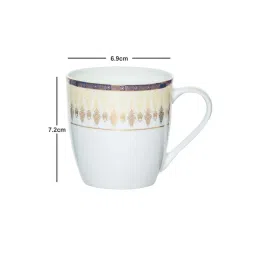Sonaki White & Golden Bone China Tea Cup (0.17 L) - Set of 6 image 3