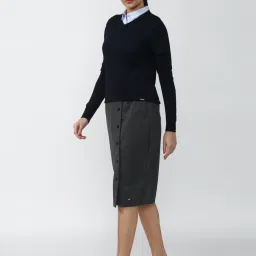 Van Heusen Black V Neck Sweater image 4