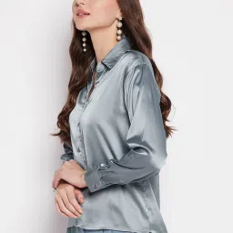 MADAME Grey Regular Fit Shirt image 3