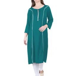 PATRORNA Teal Regular Fit Kurta-picture-21