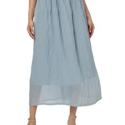 Smarty Pants Blue Midi Skirt-image-48