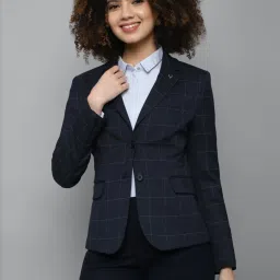 Allen Solly Navy Chequered Blazer image 1