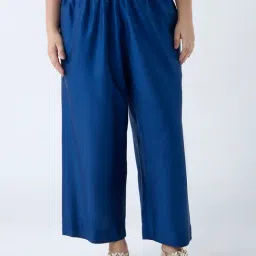 Diza by Westside Blue Solid Ethnic Pants-image-37