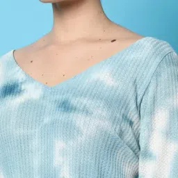 Campus Sutra Multicolor Cotton Tie - Dye Crop Top With Joggers image 4