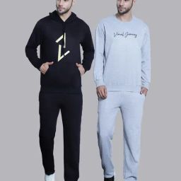 Vimal Jonney Black & Grey Regular Fit Printed Sweatshirt & Trackpant Set - Pack of 2-picture-17