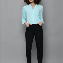 Allen Solly Black Mid Rise Trousers image 4