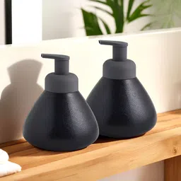 UMAI Black & Grey 2 piece Solid Ceramic Soap Dispenser image 1