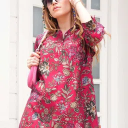 GOLDSTROMS Printed Mandarin Collar Tunic With Palazzos image 2