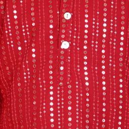 The Magic Wand Boys Embroidered Sequinned Regular Kurta with Pyjamas image 4