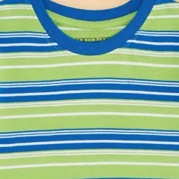 Pantaloons Junior Green & Blue Cotton Striped Full Sleeves T-Shirt image 2