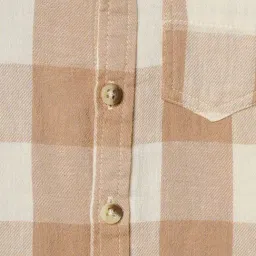R&B Kids Brown Checked Regular Fit Shirt image 5