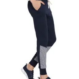 Campus Sutra Navy Cotton Joggers image 3