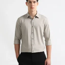 Arrow New York Brown Slim Fit Texture Shirt-picture-35