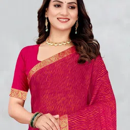 LeeliPeeri Designer Leheriya Zari Saree image 4