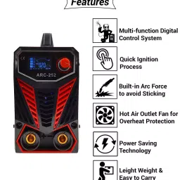 Hillgrove 252 Amp MMA Inverter Arc Welding Machine & 850 W Angle Grinder Combo, HGCM299M1 image 5