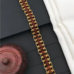VS Unique Collection Men Brass Gold-Plated Cuff Bracelet-picture-45