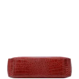 Hidesign Red Textured Medium Shoulder Handbag image 5
