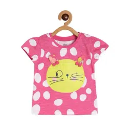 MINIKLUB Kids Pink & Yellow Cotton Printed Top-image-43