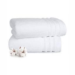 MYTRIDENT White 2 Pieces Cotton 600 GSM Bath Towels-picture-2