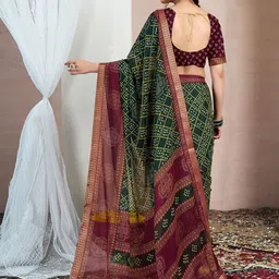 KALINI Bandhani Zari Pure Chiffon Bandhani Saree image 5