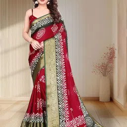 SUPERLAXMI Ethnic Motifs Zari Saree-picture-17