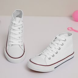 TRUFFLE COLLECTION Canvas Colour Blocked Converse Shoes - White-picture-47