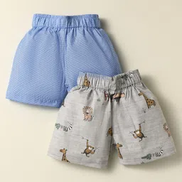 Rikidoos Pack Of 2 Checked Boxers - Melange Grey & Blue-picture-11