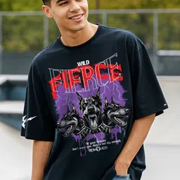 Bewakoof Men Graphic Printed Round Neck Cotton Oversized T-shirt-picture-29