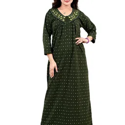 MIAVII CREATION Women Printed Maxi Nightdress-image-25