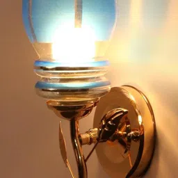 Somil Premium Designer Glass Wall / Night Lamp Elegant & Stylish Dcor Accent for Modern Interiors, Color- Blue, White, Size:- 20 X 18 X 30 CM-picture-17