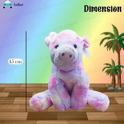 FunBlast Stuffed Pig Soft Toy for Kids Multicolor - Length 45 cm image 3