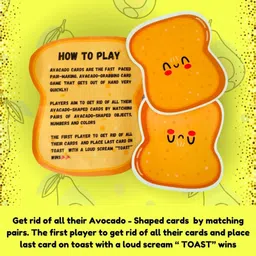 EDUSTAR Avocado On Toast - Preschoolers Card Game for Kids, Fun Matching Game with Avocado-Shaped Cards - Multicolor image 3