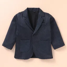 Robo Fry Lycra Knit Full Sleeves Solid Blazer T-Shirt & Trouser Set with Attached Bow & Hat - Charcoal Grey image 4