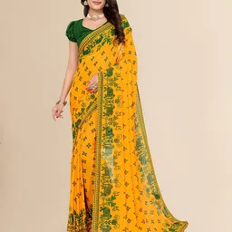 moda rapido ANAND SAREES Ethnic Motifs Poly Georgette Saree-picture-27