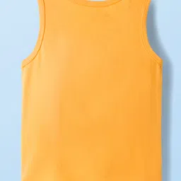 Babyhug 100 % Cotton Knit Sleeveless Sandos with Animal Print & Stripes Pack of 3 - Multicolor image 5