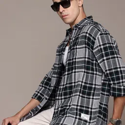The Roadster Lifestyle Co. Pure Cotton Relaxed Checked Casual Shirt image 1