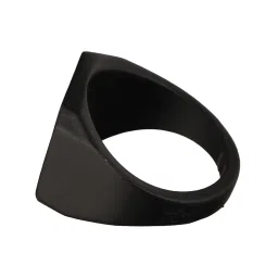Bold by Priyaasi Solid Black Block Finger Ring for Men image 5