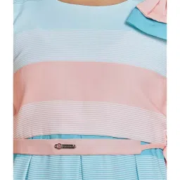 Peppermint Kids Peach & Blue Striped Dress image 5