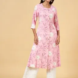 Rangmanch by Pantaloons Pink Printed A Line Kurta-picture-13