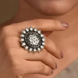 Jaypore Silver Kashish Statement Ring-picture-36
