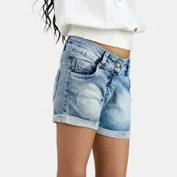 Peppermint Kids Blue Washed Shorts image 4